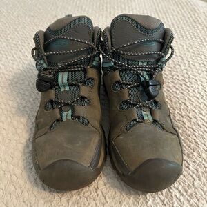 Keen Kids' Olive and Teal Hiking Boots